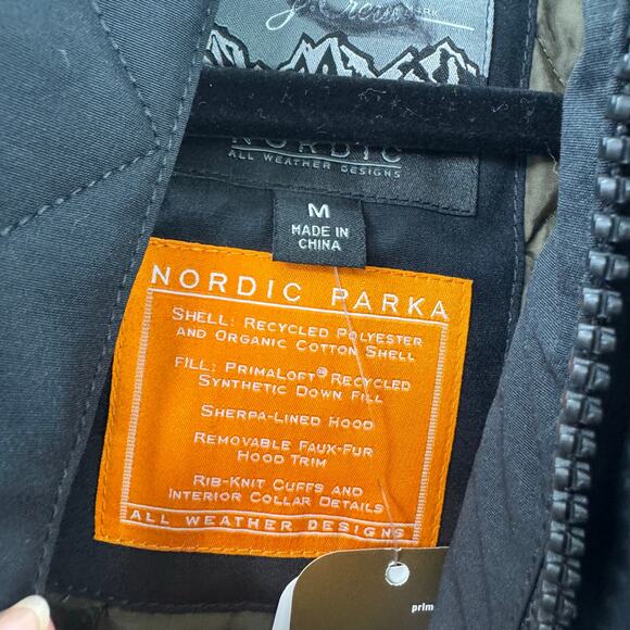 J.Crew Men's Black Hoodied Nordic Parka With PrimaLoft® Size M NWT - Picture 8 of 15